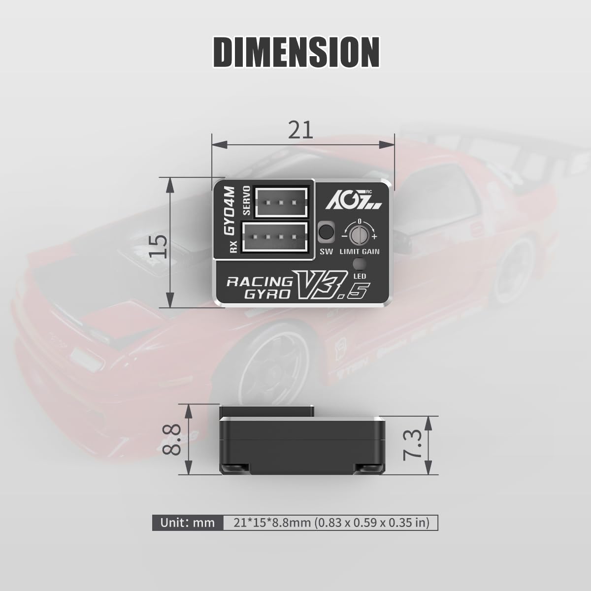 Agfrc Upgraded Mini Z Gyros - Mini Gyros For Drifting Mini-Z Car/Full Aluminum 4Gram Precision Rc Gyro Set For Competition Grade