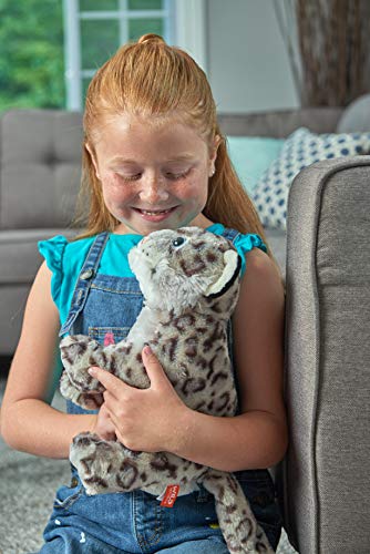 WILD REPUBLIC Snow Leopard Plush Toy, 12" Stuffed Animal, Multi-Color, Made from Recycled Materials