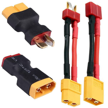 JIECHUN T Plugs to XT60 Adapter Connector Male Female for RC Lipo Battery Charger (2Pairs)