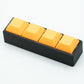 Four-Button Clicky Mechanical Switch Fidget Toy | Stim Toy, Stress Relief, Adhd (Black Base, Orange Keycaps)
