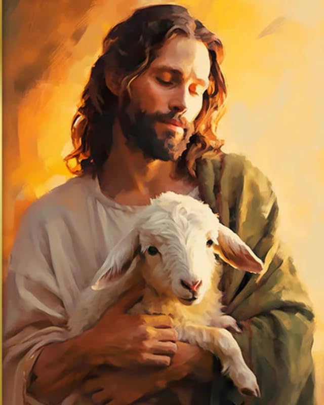 Tulip N Turtle The Good Shepherd Diy Acrylic Paint By Number Kit For Adults Beginner Canvas Painting By Number Acrylic Painting
