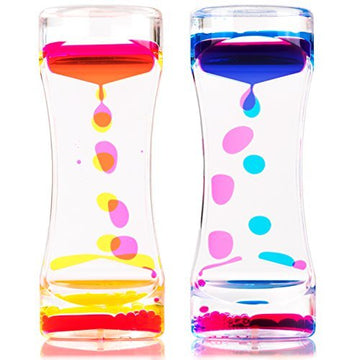 Dash Sensations Water Motion Liquid Bubble Timer – Calming Sensory Fidget And Relaxation Desk Toy-Therapeutic Focus Game For Kids With Adhd, Autism, 1, Blue & Pink