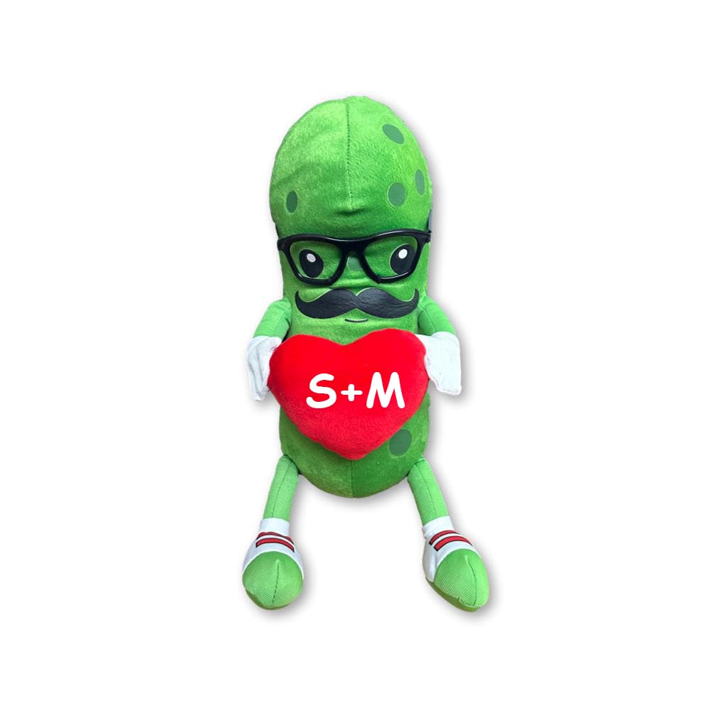 The Trendy Turtle Personalized Mr. Pickle With Love Heart Valentines Day Or Special Occasion Plush Toy - 12 Inches