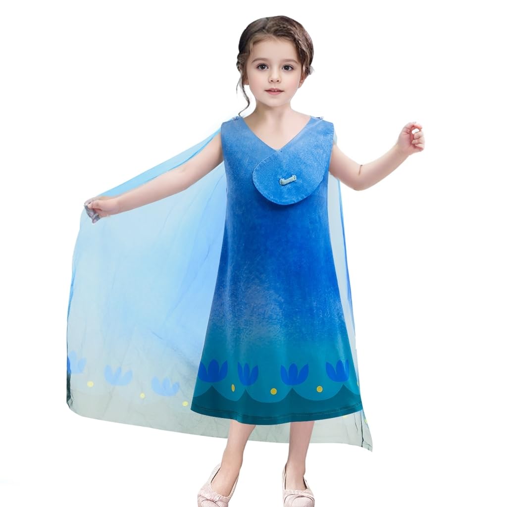 Adreit Toddler Princess Poppy Costume Dress For Girls Kids Cosplay Halloween Outfits Dress Up Birthday Party 3-10Years