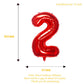 32 Inch Red Number 2 Balloons Foil Ballon Digital Birthday Party Decoration Supplies (Red Number 2 Balloon)