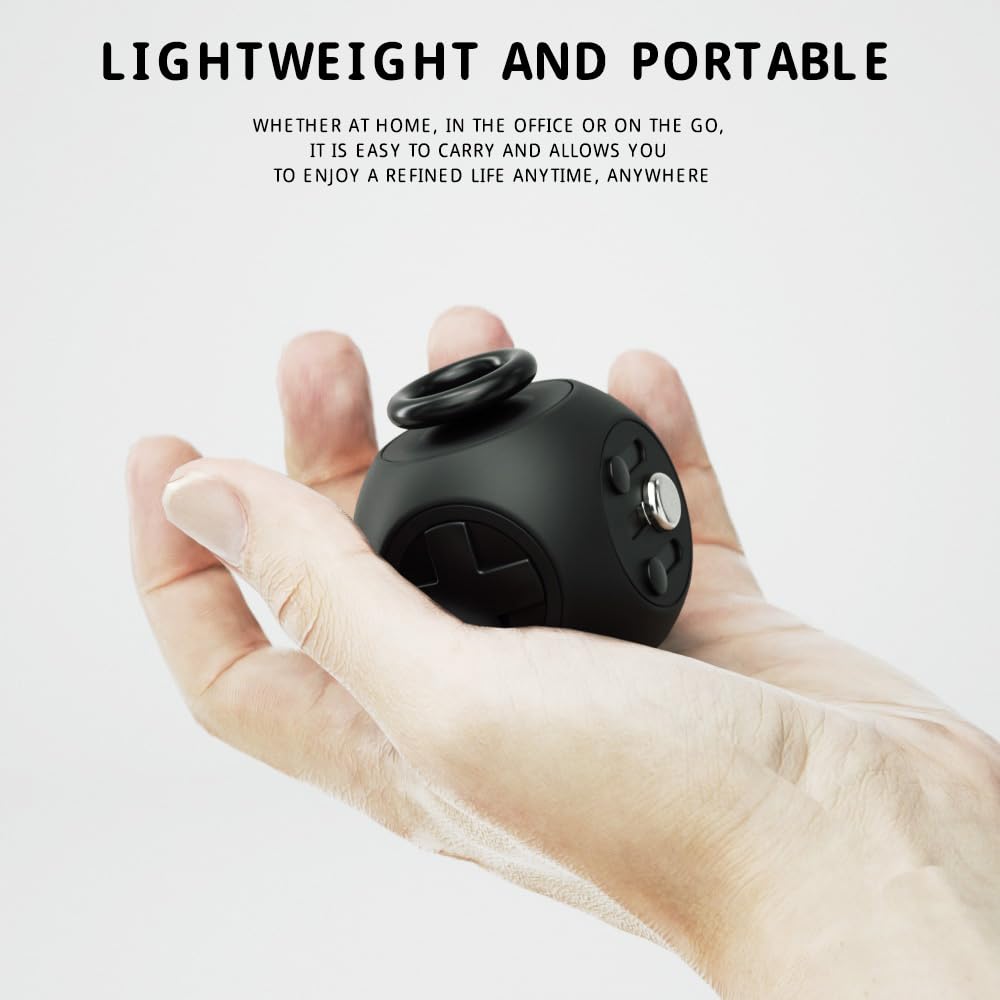 Fidget Toys Fidget Blocks Fidget Pads Stress Fidget Block Twisty Fidget Toy Cube Anxiety Toy Infinite Cube (Black)