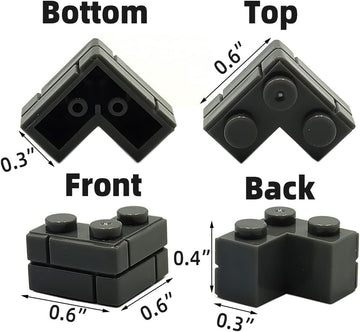 YUJHITP 200 Pcs Dark Gray 1+2 Masonry Profile Bricks, Classic Dark Gray Building Wall Bricks Blocks Bulk, Compatible with Lego P