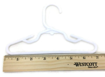 24 White Plastic Hangers(2 Dozen) Fits 18 Inch Dolls Clothes 18' Doll Clothing