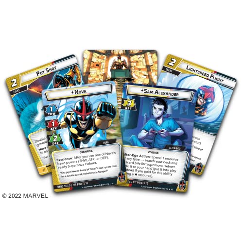 Marvel Champions The Card Game Nova Hero Pack - Superhero Strategy Game, Cooperative Game For Kids And Adults, Ages 14+, 1-4 Pla