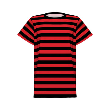Prebene Pugsley Addams Shirt, Boys Striped T Shirt, Kid'S Halloween Costumes, Mime, Bank Robber T-Shirts Black Red