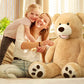 MorisMos 51" Giant Teddy Bear - Light Brown Plush Stuffed Animal with Big Footprints, Perfect Gift for Girlfriends and Boyfriends