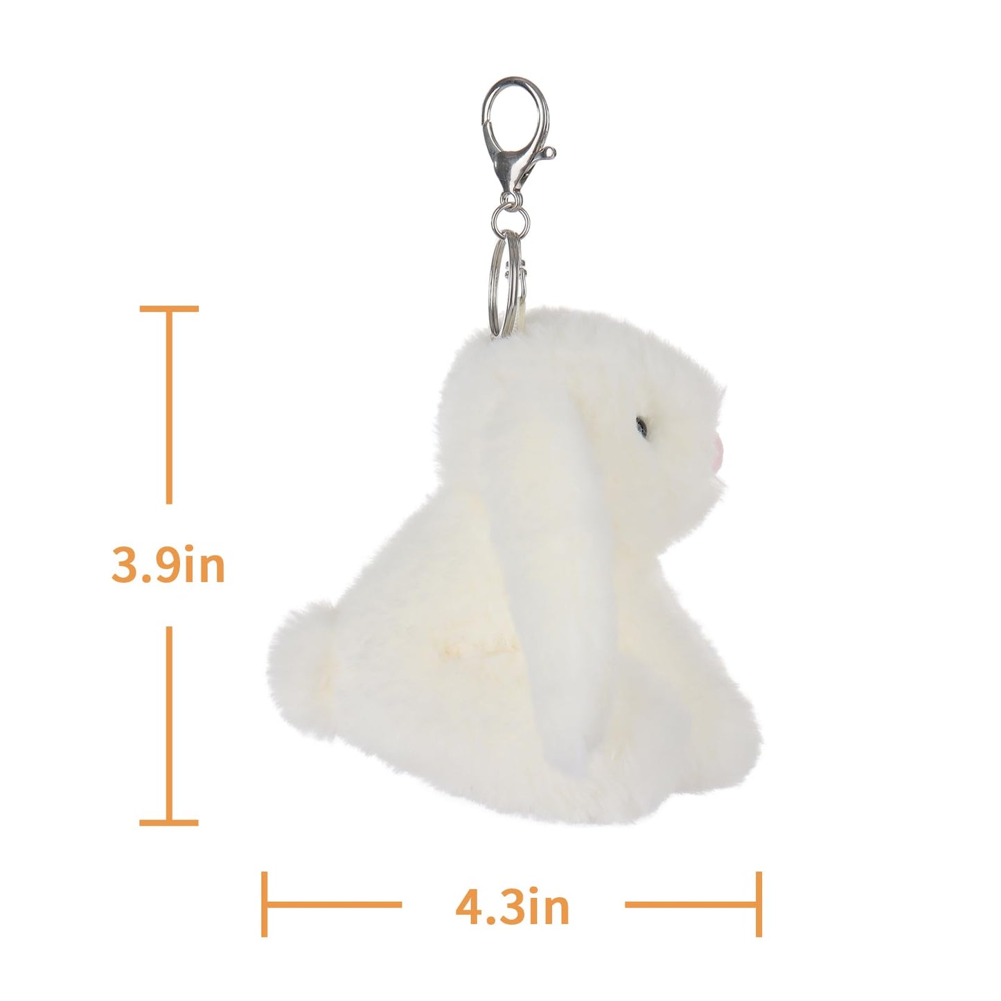 Apricot Lamb Cute Toys Plush Cream Bunny Rabbit Stuffed Animal Soft Keychain For Kids Bag, Purse, Backpack, Handbag (6 Inches)