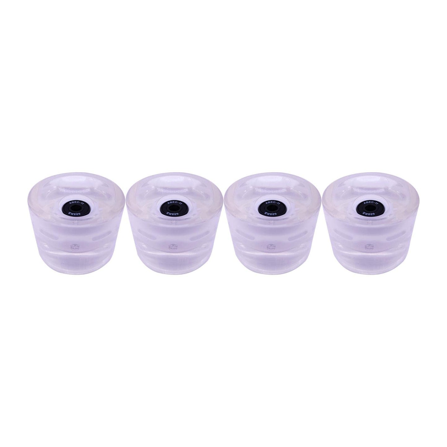 UJEAVETTE 70mm Skateboard Wheels Longboard LED for Street Skating White Black