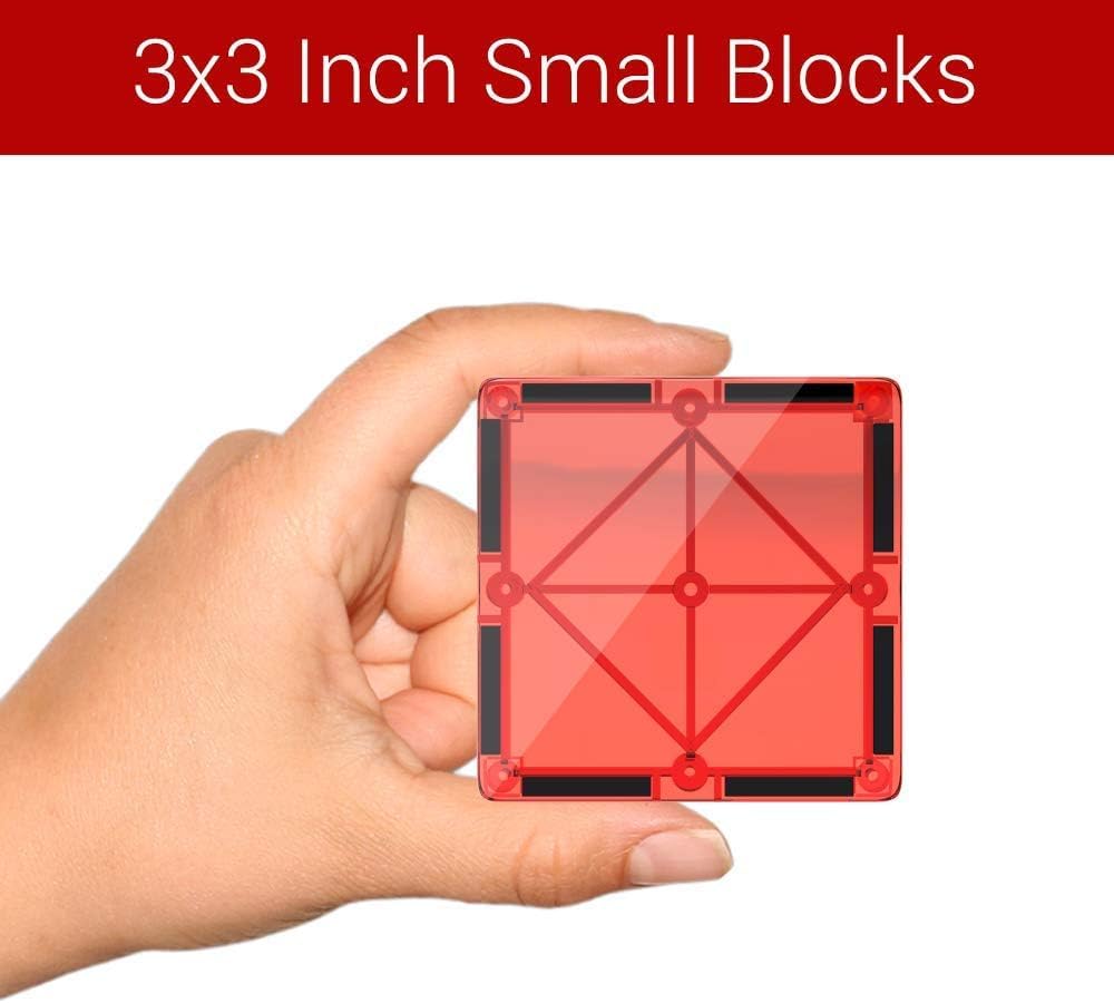 Desire Deluxe Magnetic Tiles Building Blocks Construction Toys For Boys & Girls 47Pc – Stem Learning Educational, Kids Age 3 4 5 6 7 8 Year Old Gift