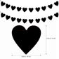 IGJUR 2 Pack Black Heart Garland Banner Goth Garland Gothic Garland Valentines Banner for Emo Party Black Valentines Day Decor G