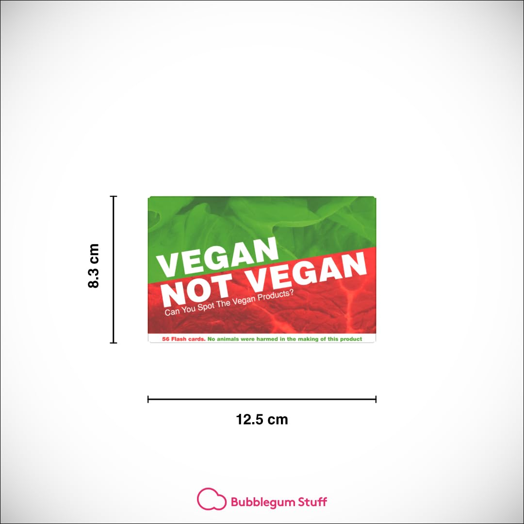 Vegan Not Vegan Game - Guess The Vegan Products Fun Flash Card Game - Fun Yes Or No Guessing Game - Suitable For Family, Kids, Teenagers & Adults