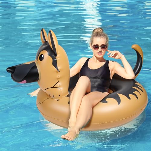 Silph PLC Funny Dog Pool Float, Inflatable Raft for Adults, Universal Size, Yellow, Model BHD-FOT-02