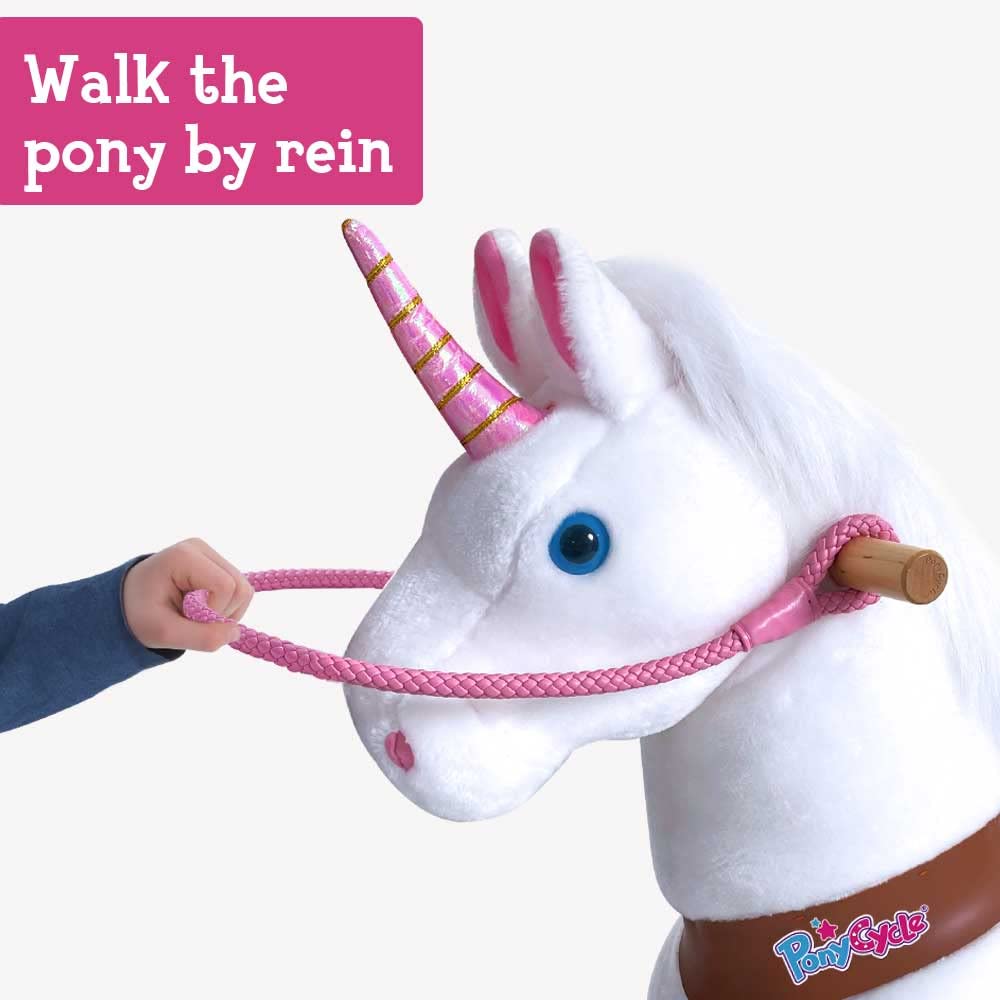 PonyCycle Ride on Horse Riding Unicorn Pink Reins Size 3 & 4 for Model U/E, Size 3 for Model X