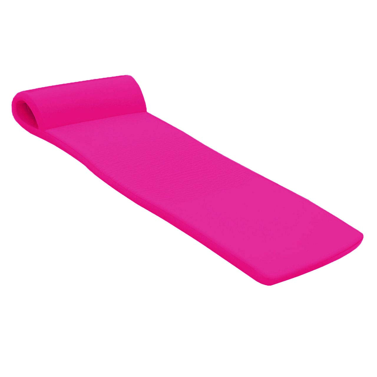 TRC Recreation Sunsation 1.75  Thick Vinyl Coated Foam Swimming Pool Float Mat mature-themed Lounger with Built-in Roll Pillow  Flamingo Pink