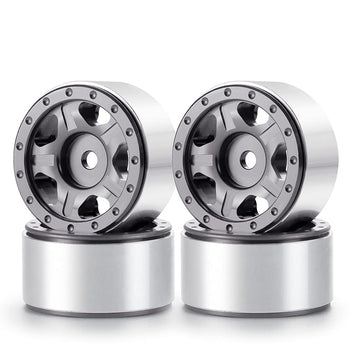 RCLIONS 4pcs Aluminum Alloy 1'' Micro Beadlock Wheels Rims for All 1/24 Scale Axial SCX24 RC Crawler Car Upgrades Accessories