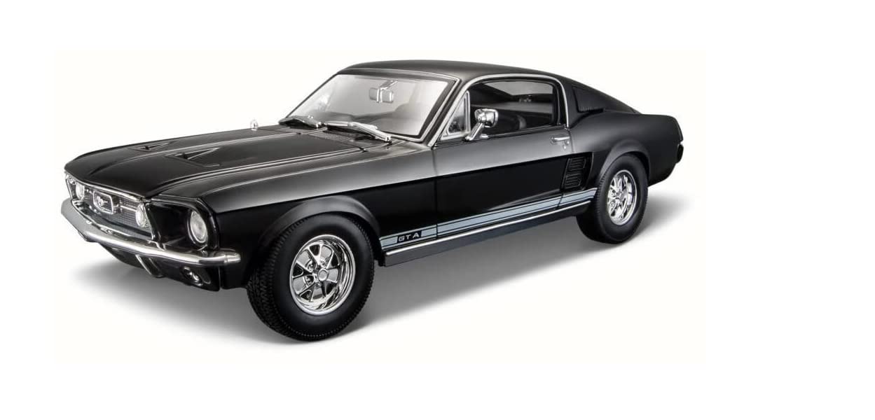 Maisto Year 2014 Special Edition Series 1:18 Scale Die Cast Car Set - Metallic Black Color Classic Coupe 1967 FORD MUSTANG GTA F