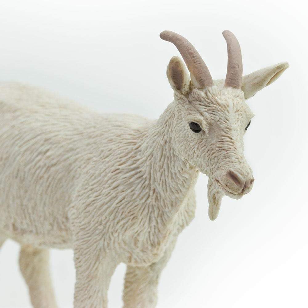 Safari Ltd. Nanny Goat Figurine - Lifelike 3.25" Plastic Model - Educational Toy for Kids - White Color