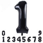 Toniful 40 Inch Black Large Numbers Balloons0-9, Number 1 Digital 1 Helium Balloons,Foil Mylar Big Number Balloons For Birthday