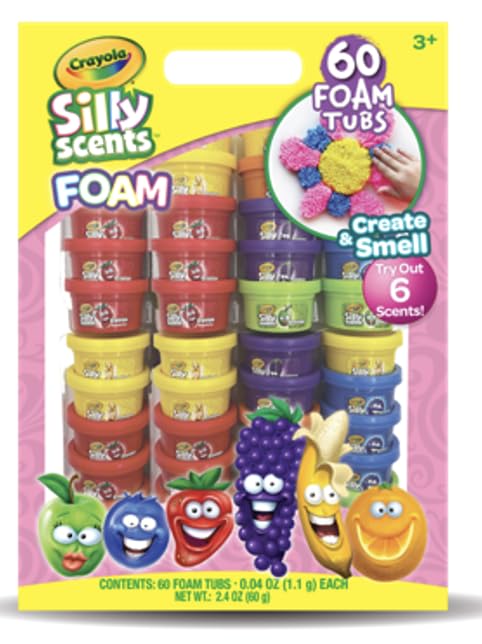 Crayola Silly Scents Foam Tubs - 60 x 1oz Non-Toxic Play Foam for Kids - Multicolor Arts & Crafts Fidget Toys