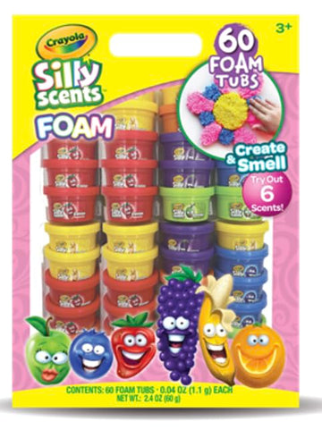 Crayola Silly Scents Foam Tubs - 60 x 1oz Non-Toxic Play Foam for Kids - Multicolor Arts & Crafts Fidget Toys