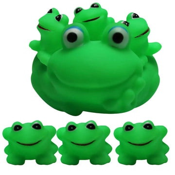 Tomaibaby 1 Set/7Pcs Frog Bath Toys, Frog Family Bath Sets Floating Bathtub Toys For Kids Baby Bath Toys
