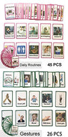 Daily Routines Gestures English Flash Cards Baby Card Learning Toys For Children Pocket Card Pre-Kindergarten Kids Gifts