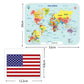 Tiddler World Country Flag Flashcards for Kids.56 Countries free World Map 52*39 cm & Ring IWipe & Clean National Countries, Cap