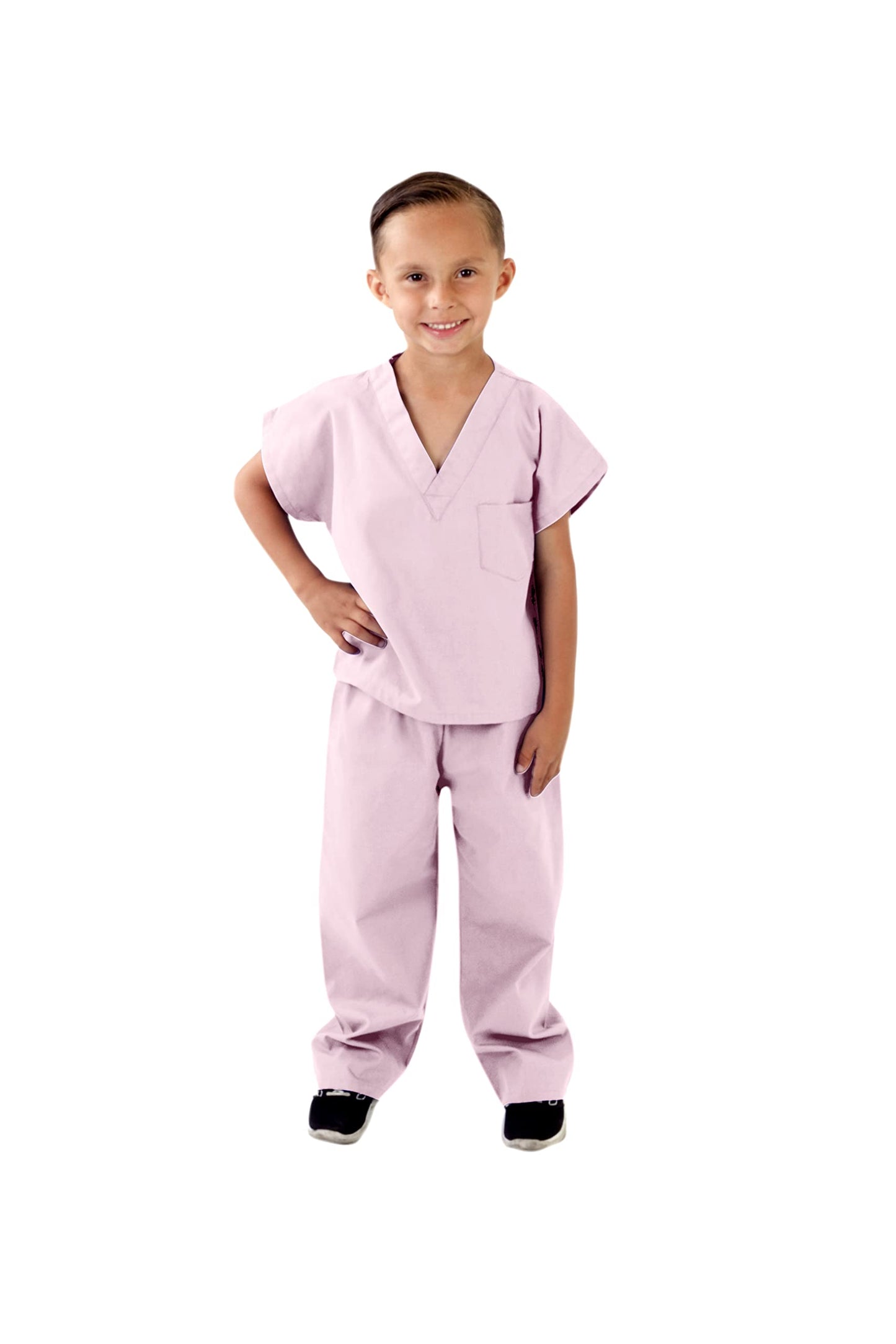Natural Uniforms Childrens Scrub Set-Soft Touch-Role Play Costume Set (Pink, 12/14)