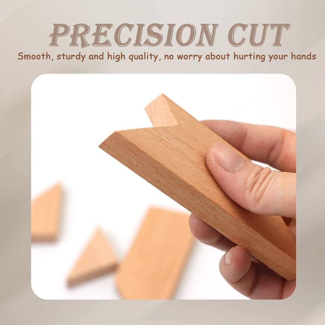 KINGOU Wood T Shape Puzzle - 4 Pieces Brain Teaser Toy for Kids & Adults, Advanced Level, Model KPuzzle-125