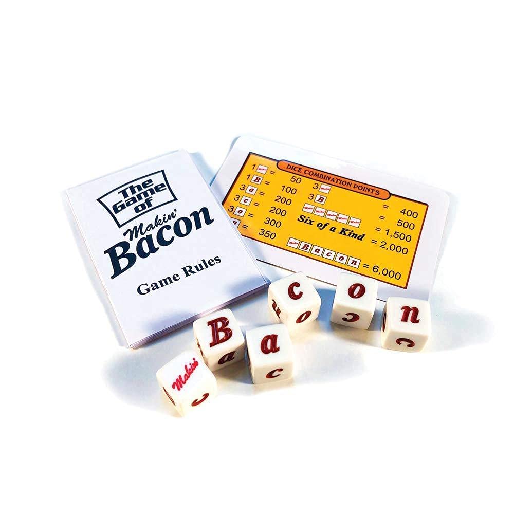 TDC Games Makin’ Bacon Dice Game - Travel Size, Yellow Plastic - Model 4001