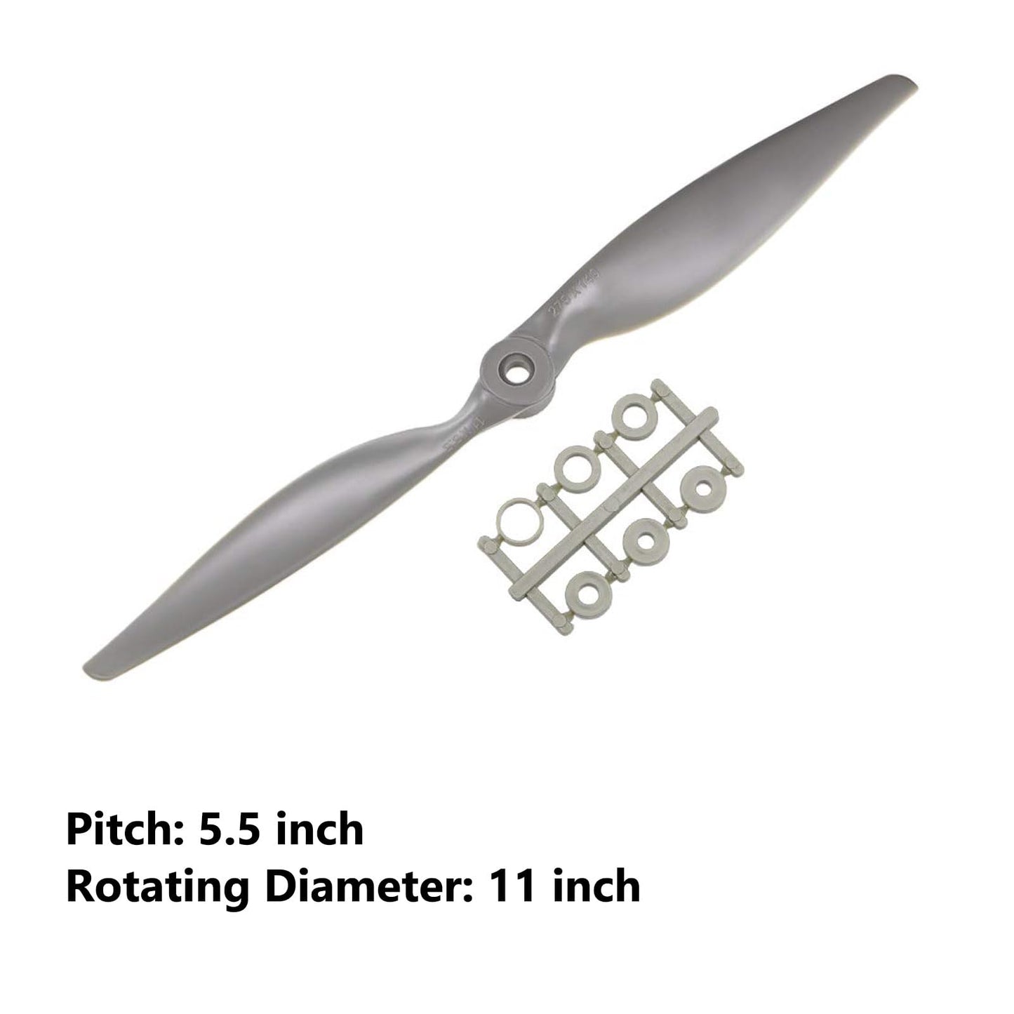 Top-Vigor 2Pcs Cw Rc Propellers 1155 11 X 5.5 Inch 2-Vane Rc Vehicle Propellers Replacement For Rc Airplane With Adapter Rings N