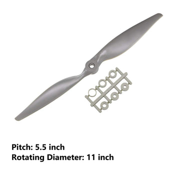 Top-Vigor 2Pcs Cw Rc Propellers 1155 11 X 5.5 Inch 2-Vane Rc Vehicle Propellers Replacement For Rc Airplane With Adapter Rings N