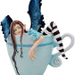 Ebros Gift Amy Brown Teacup Latte Coffee Drunk Fairy Figurine Fantasy Mythical Faery Magic Watercolor Collectible Decor Statue G