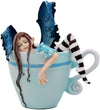 Ebros Gift Amy Brown Teacup Latte Coffee Drunk Fairy Figurine Fantasy Mythical Faery Magic Watercolor Collectible Decor Statue G
