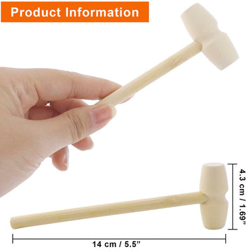 Nodg 20 Pcs Mini Wooden Hammer Wooden Solid Crab Lobster Mallet Small Wooden Mallet Shell Wood Cracker Hardwood Hammer Pounding