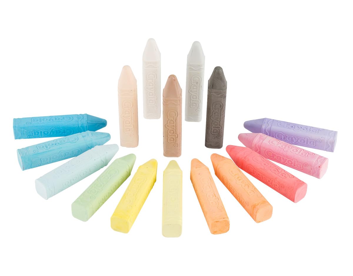 Crayola Washable Sidewalk Chalk Collection, 130ct Anti-Roll Chalk Sticks, 26 Colors, Outdoor Toys for Kids, Ages 4-6