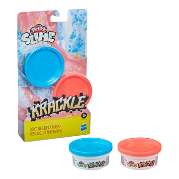Play-Doh Krackle Slime Blue & Pink 2 Pack of Slime Compound with Beads for Kids 3 Years & Up