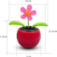 Red Seven-Starred Ladybug Solar Dancing Car Dashboard Decorations, Funny Solar Powered Dancing Flower Pot Car Ornaments Flower S
