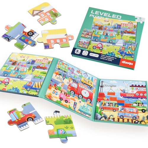Astaron Magnetic Puzzles For Toddlers, 25-30-42 Pieces Traffic Learning Magnet Puzzles For Road Trip, Educational Travel Toys Car Plane Activities For Kids, Kids Birthday Gifts