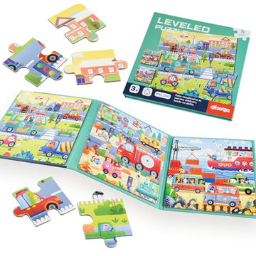 Astaron Magnetic Puzzles For Toddlers, 25-30-42 Pieces Traffic Learning Magnet Puzzles For Road Trip, Educational Travel Toys Car Plane Activities For Kids, Kids Birthday Gifts