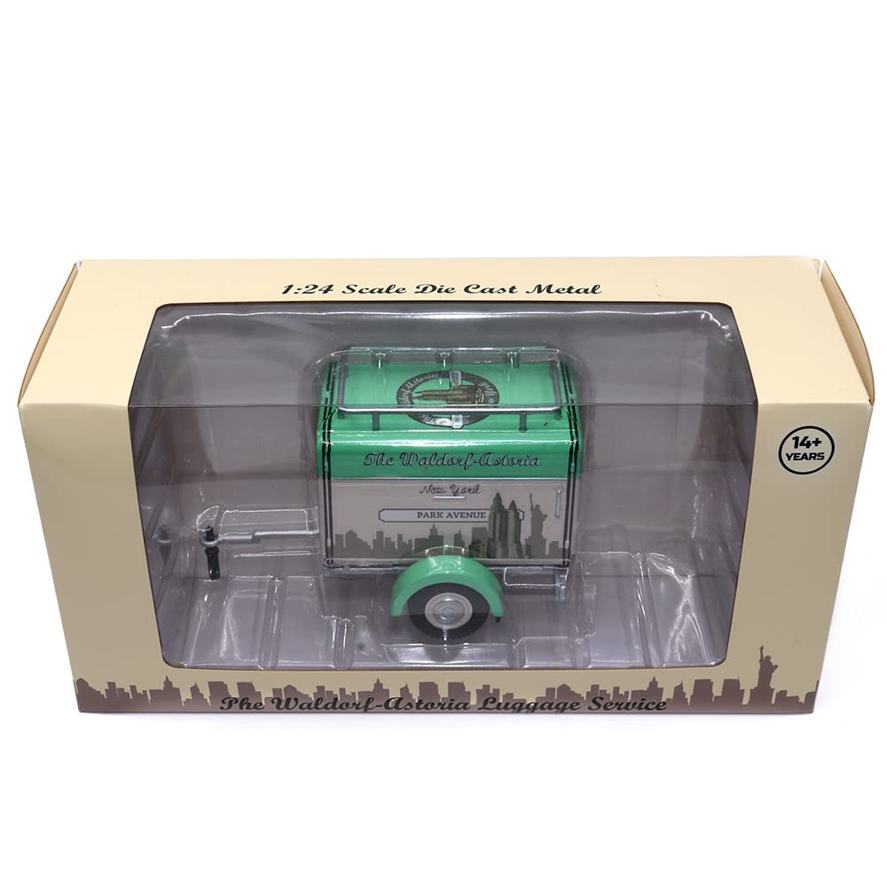 Travel Trailer Beige With Light Green Top ''The Waldorf-Astoria Luggage Service New York - Park Avenue'' 1/24 Diecast Model Car