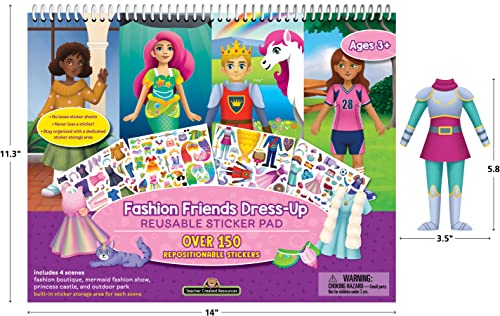 Teacher Created Resources Fashion Friends Dress-Up Reusable Sticker Pads