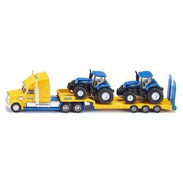 Siku 1805, Lorry with New Holland Tractors, 1:87, Metal/Plastic, Yellow/Blue, Multifunctional
