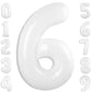 White Number 6 Balloon 40 Inch, 6Th Birthday Balloon For Boy Girl, 16 26 60 61 65 Foil Mylar Helium Number Balloons Birthday Par