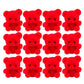 Factory Direct Craft Package Of 24 Sitting Flocked Red Miniature Teddy Bears - Tiny Bear Shaped Figurines (Size: 1 Inch)